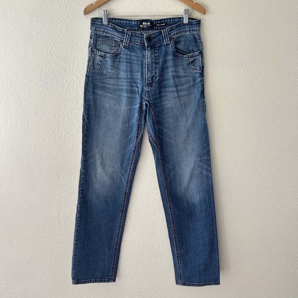 Off the Grid Jeans Men's Size 33x34 Blue Denim Zip Pocket Motor Driven Adventure